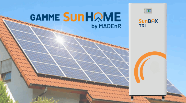 La SunBox Tri by MADEnR est conçue pour les installations photovoltaïques triphasées avec un back up triphasé.