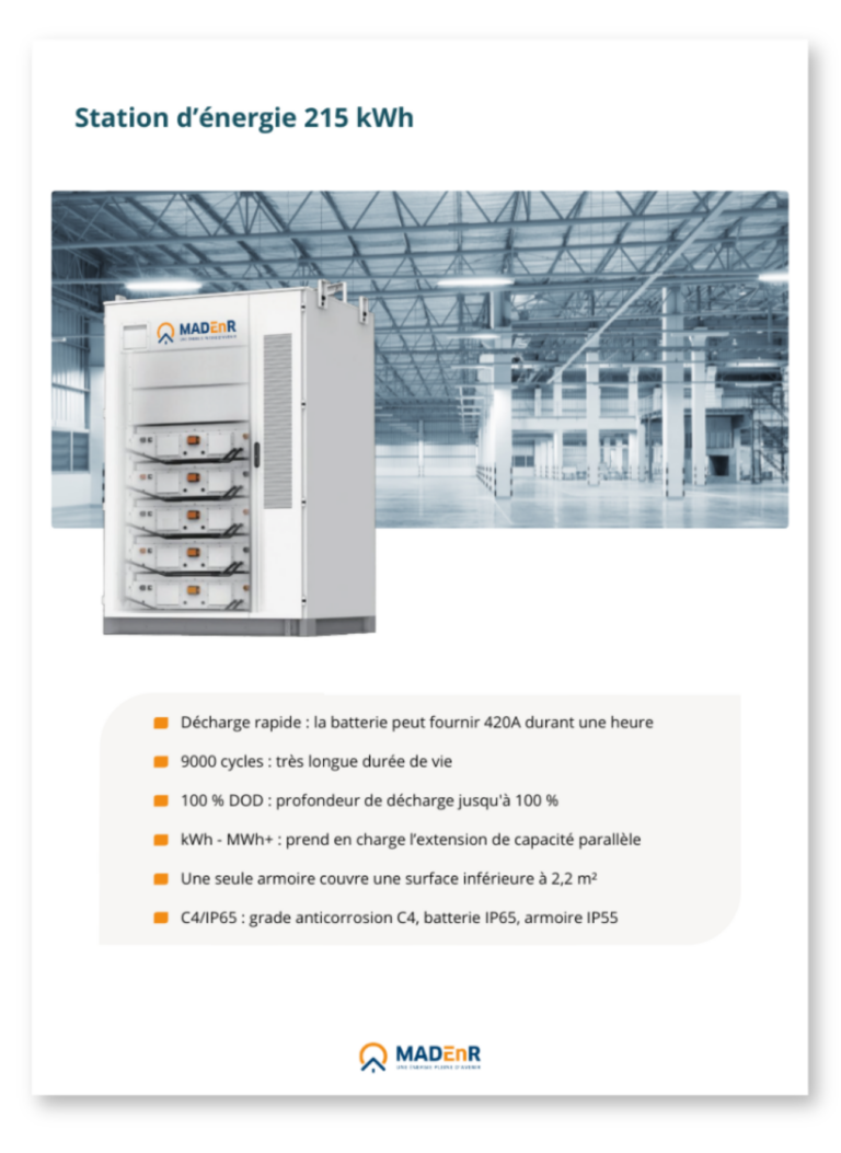Fiche produit Station d'énergie 215 kWh